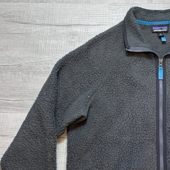Patagonia Worn Wear Men's Retro Pile Solid Shearling Full Zip Jacket XL Gray - Picture 6 of 9